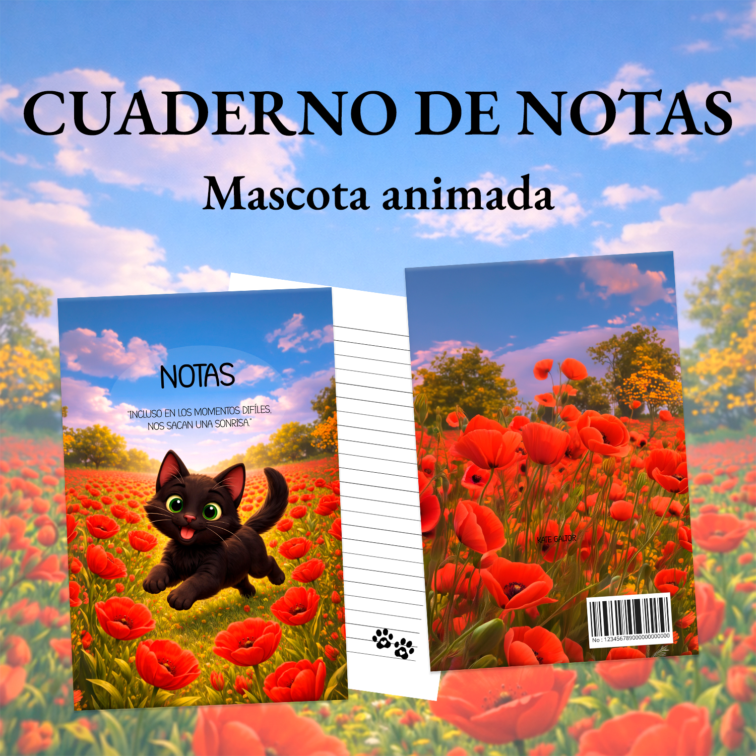 Cuaderno de notas - Gatito negro