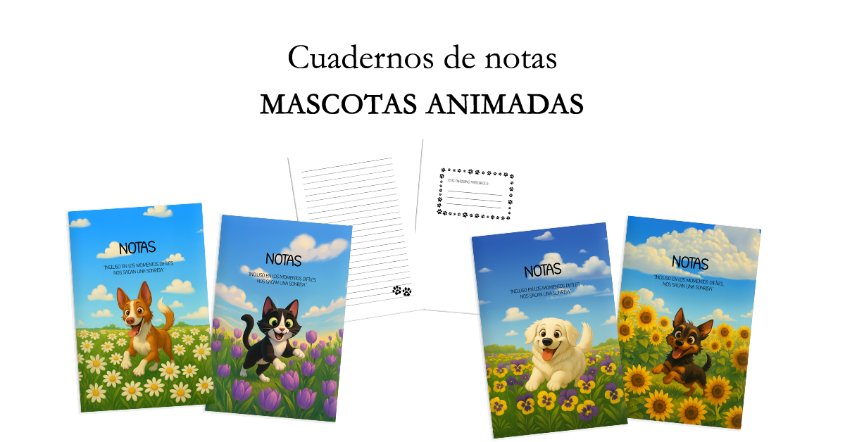 Cuadernos de notas - Mascotas animadas