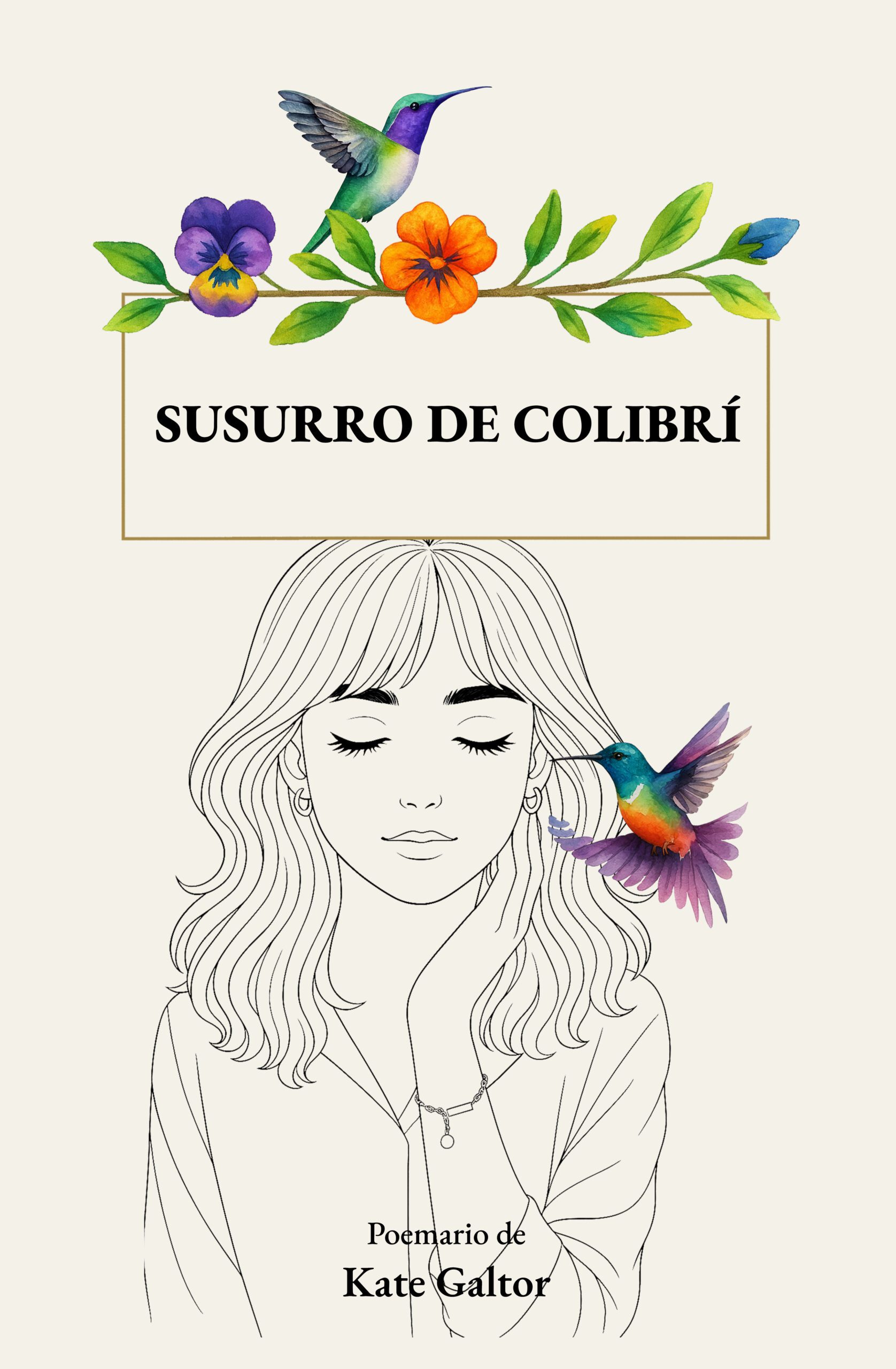 Portada delantera libro Susurro de Colibrí de Kate Galtor